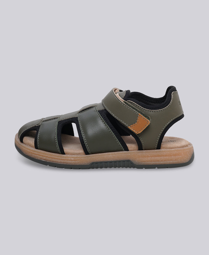 KICK JUMANGAP KHAKHI-GREEN Kids Boy Sandal
