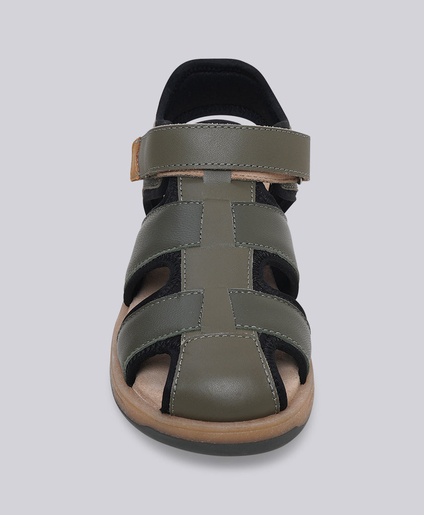 KICK JUMANGAP KHAKHI-GREEN Kids Boy Sandal