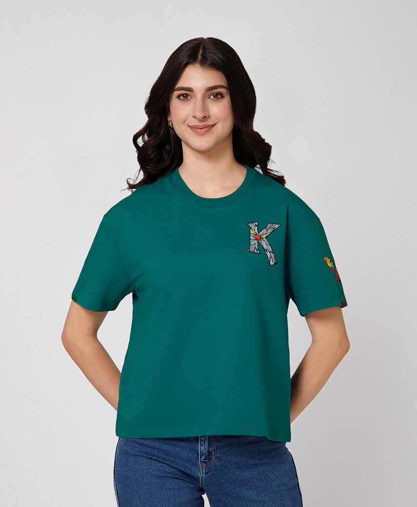 Kickers Women Green T-Shirts