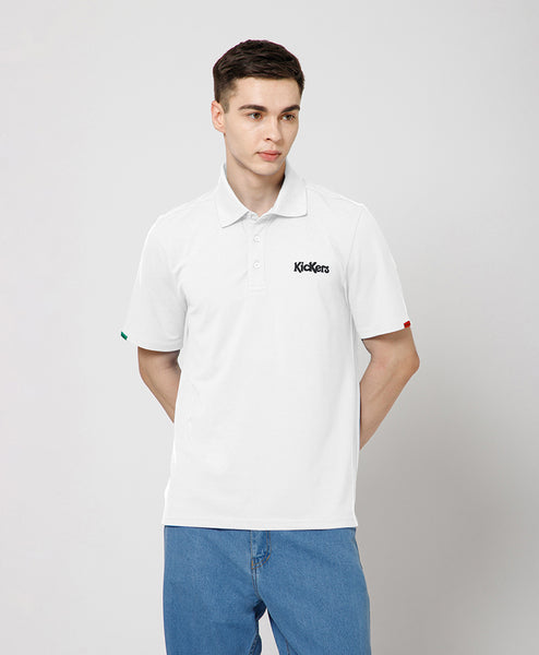 Kickers Men White Polo T-Shirt