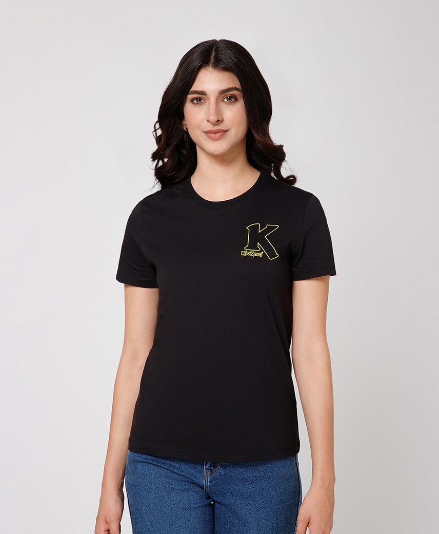 Kickers Women Black T-Shirts