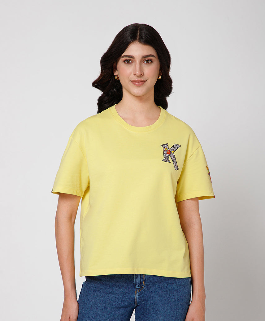 Kickers Women Yellow T-Shirts