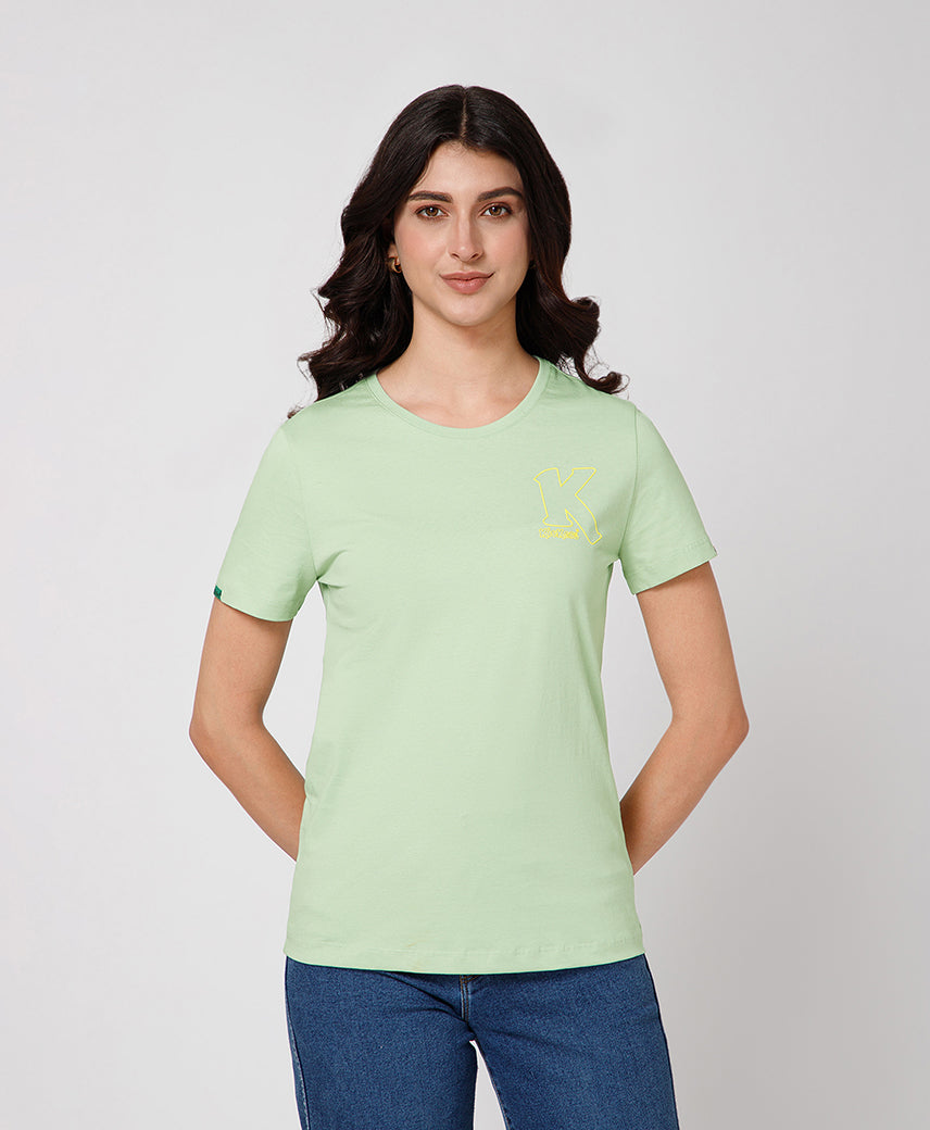 Kickers Women Green T-Shirts