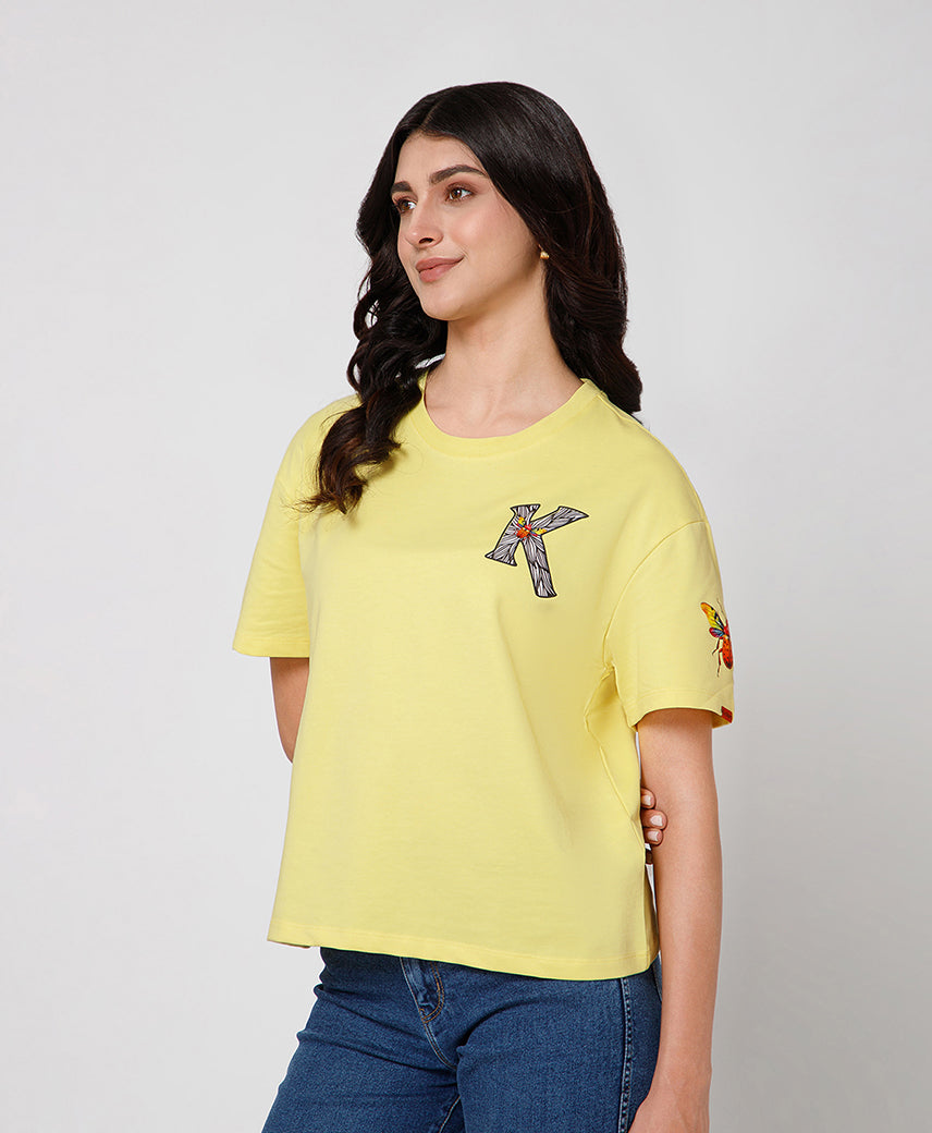 Kickers Women Yellow T-Shirts