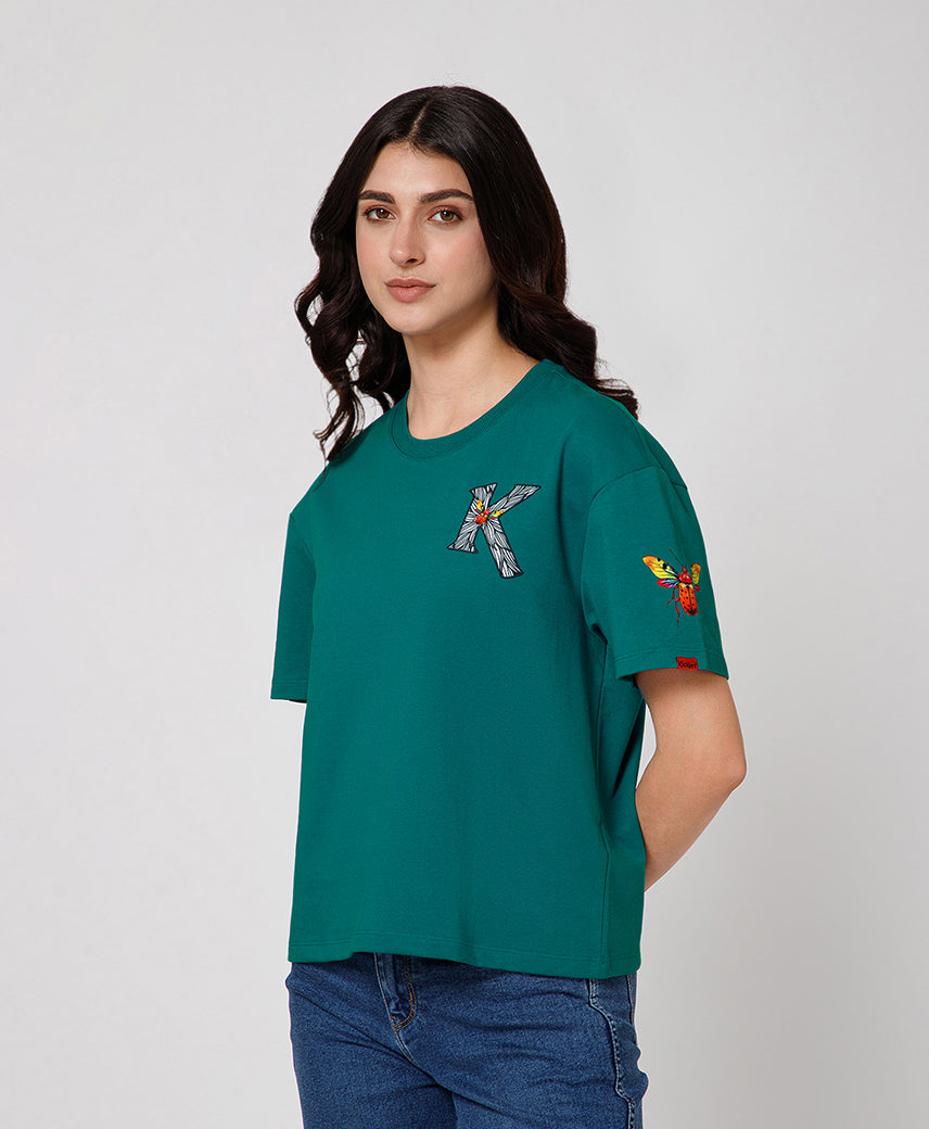 Kickers Women Green T-Shirts