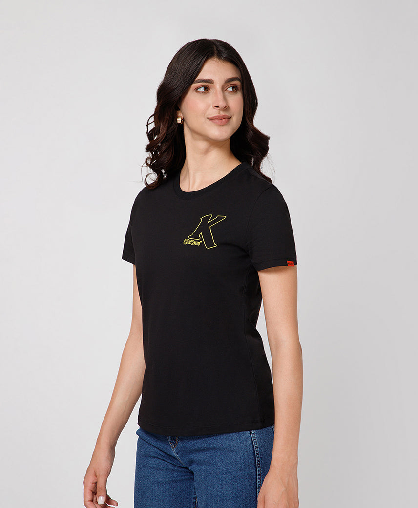 Kickers Women Black T-Shirts