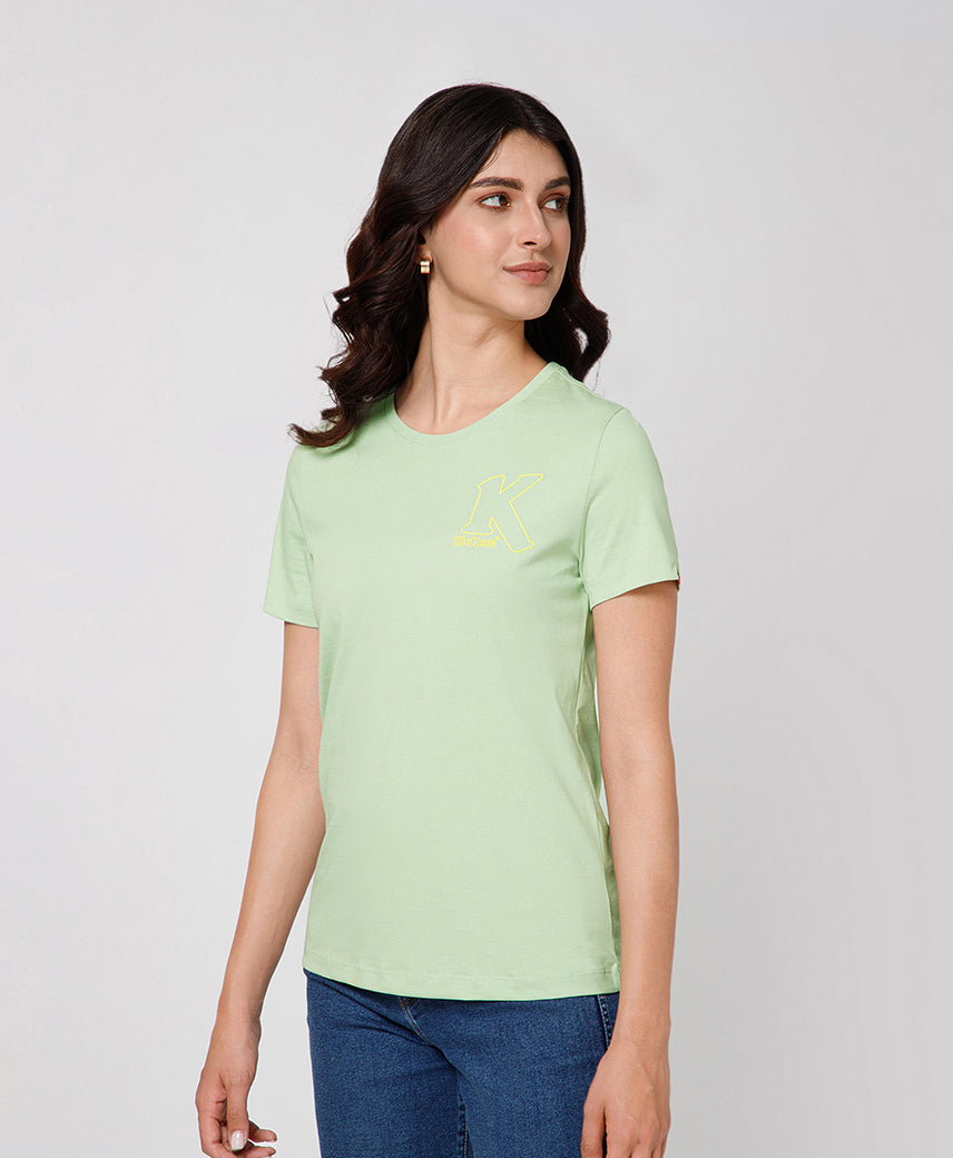 Kickers Women Green T-Shirts