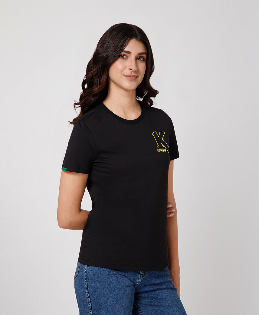 Kickers Women Black T-Shirts