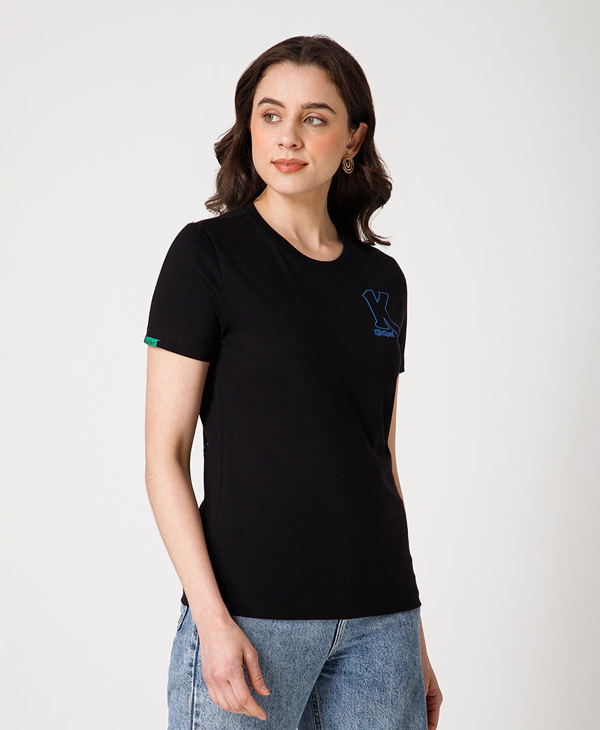 Kickers Women Black T-Shirts