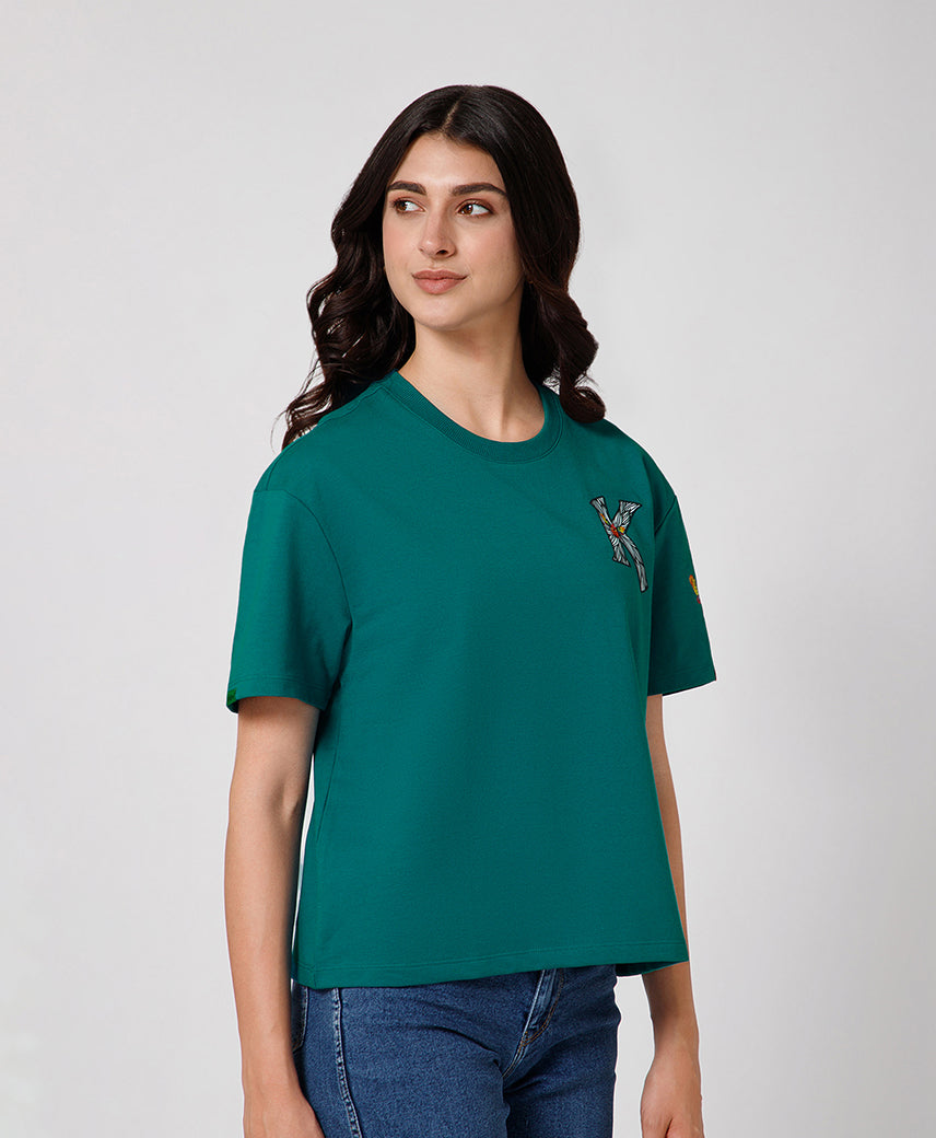 Kickers Women Green T-Shirts
