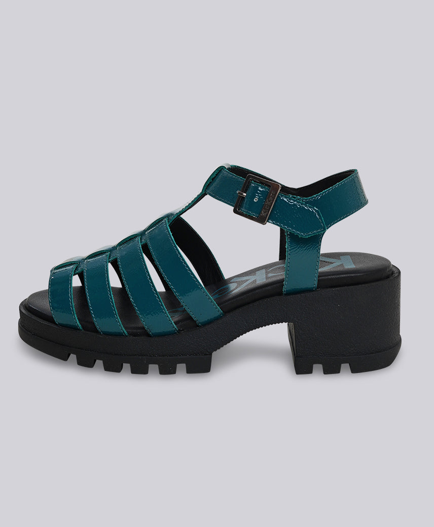 KICK Herika Green Patent Women Sandal