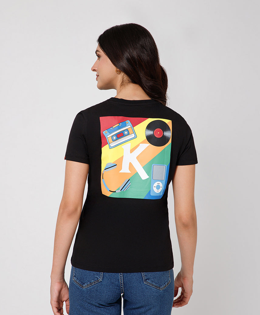Kickers Women Black T-Shirts