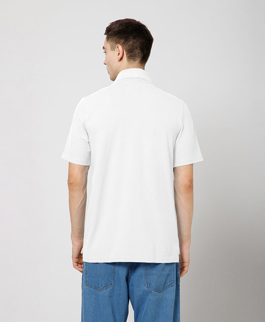 Kickers Men White Polo T-Shirt