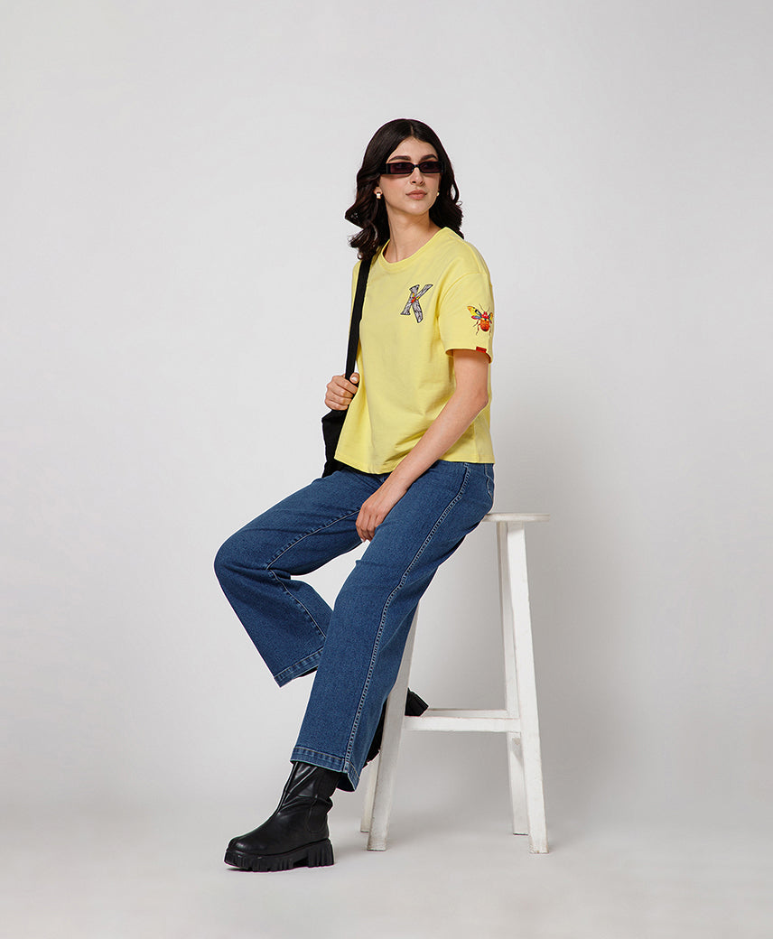 Kickers Women Yellow T-Shirts
