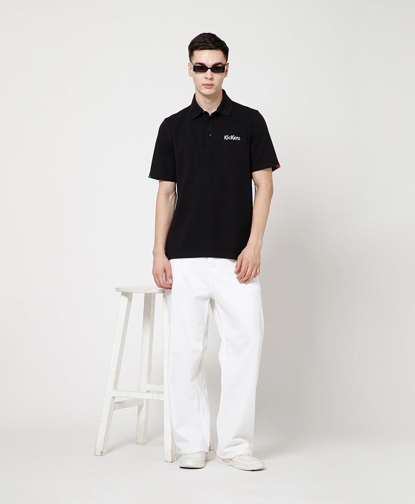 Kickers Men Black Polo T-Shirt