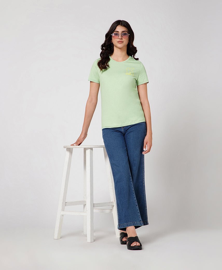 Kickers Women Green T-Shirts