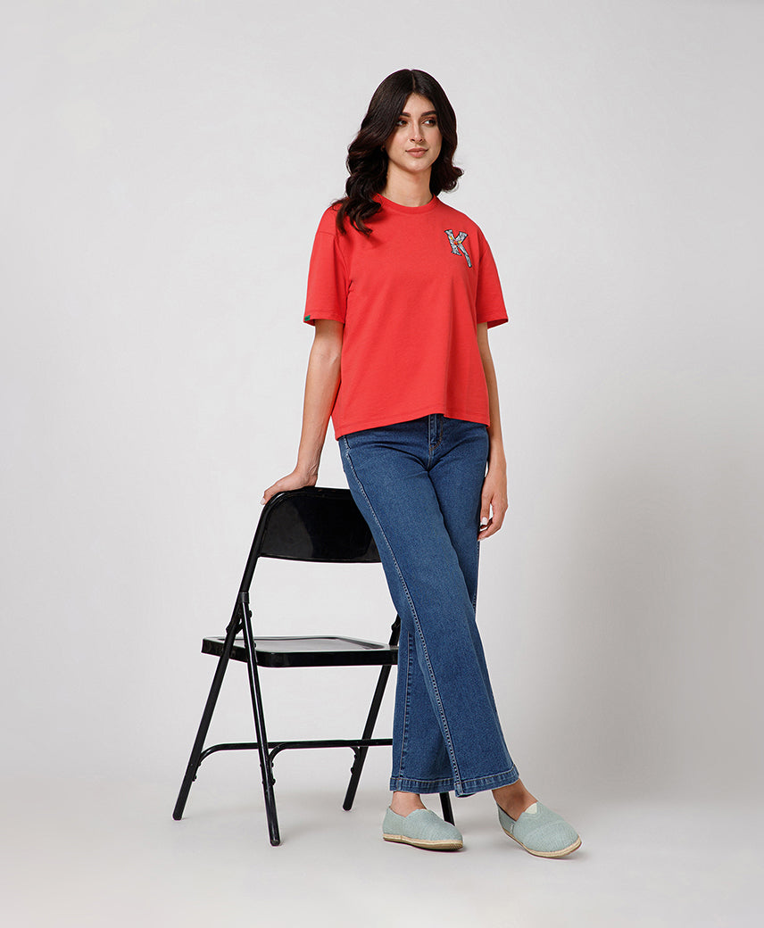 Kickers Women Red T-Shirts