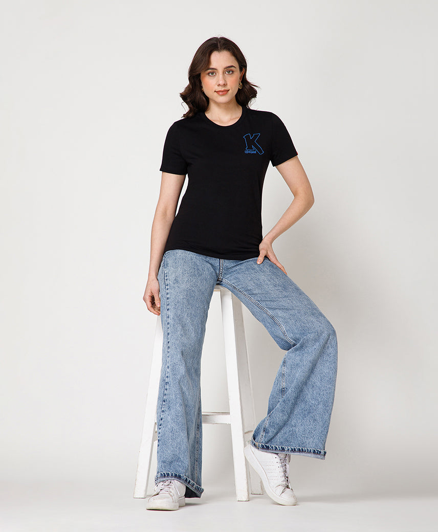 Kickers Women Black T-Shirts