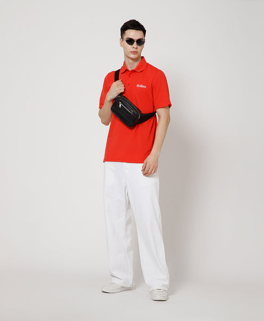 Kickers Men Red Polo T-Shirt