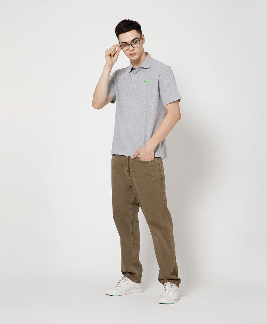 Kickers Men Grey Polo T-Shirt