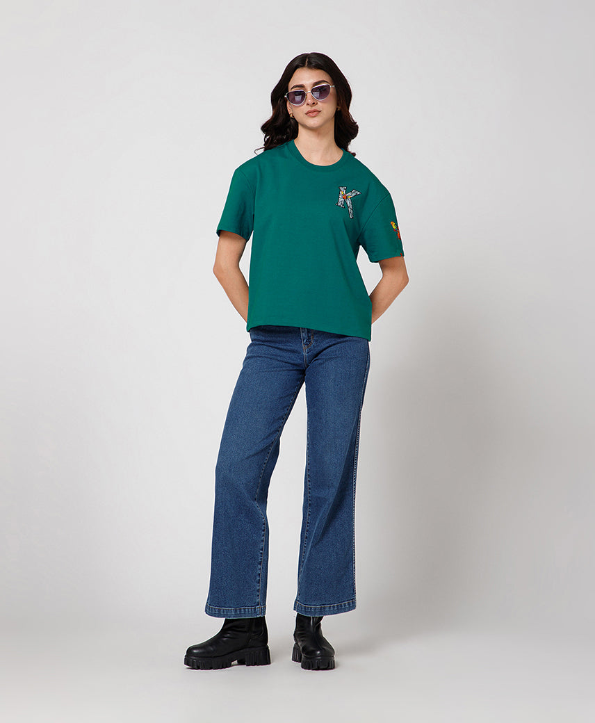 Kickers Women Green T-Shirts