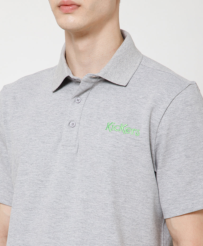 Kickers Men Grey Polo T-Shirt