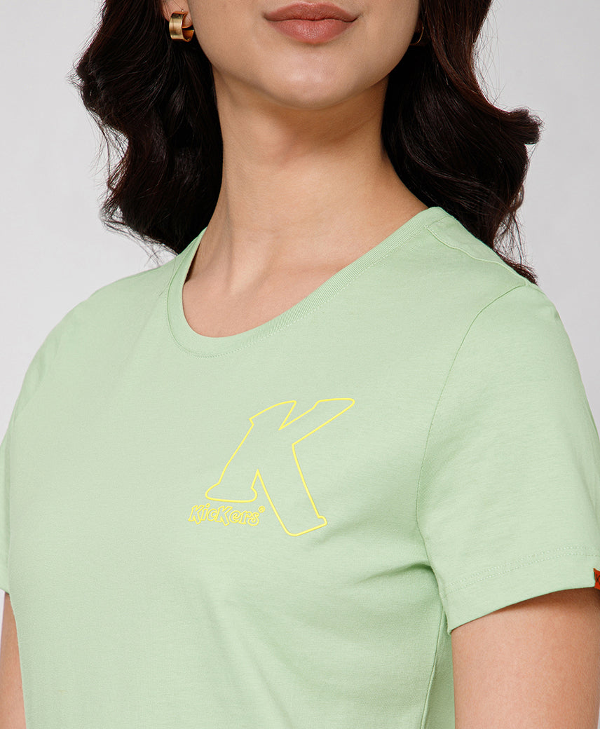 Kickers Women Green T-Shirts