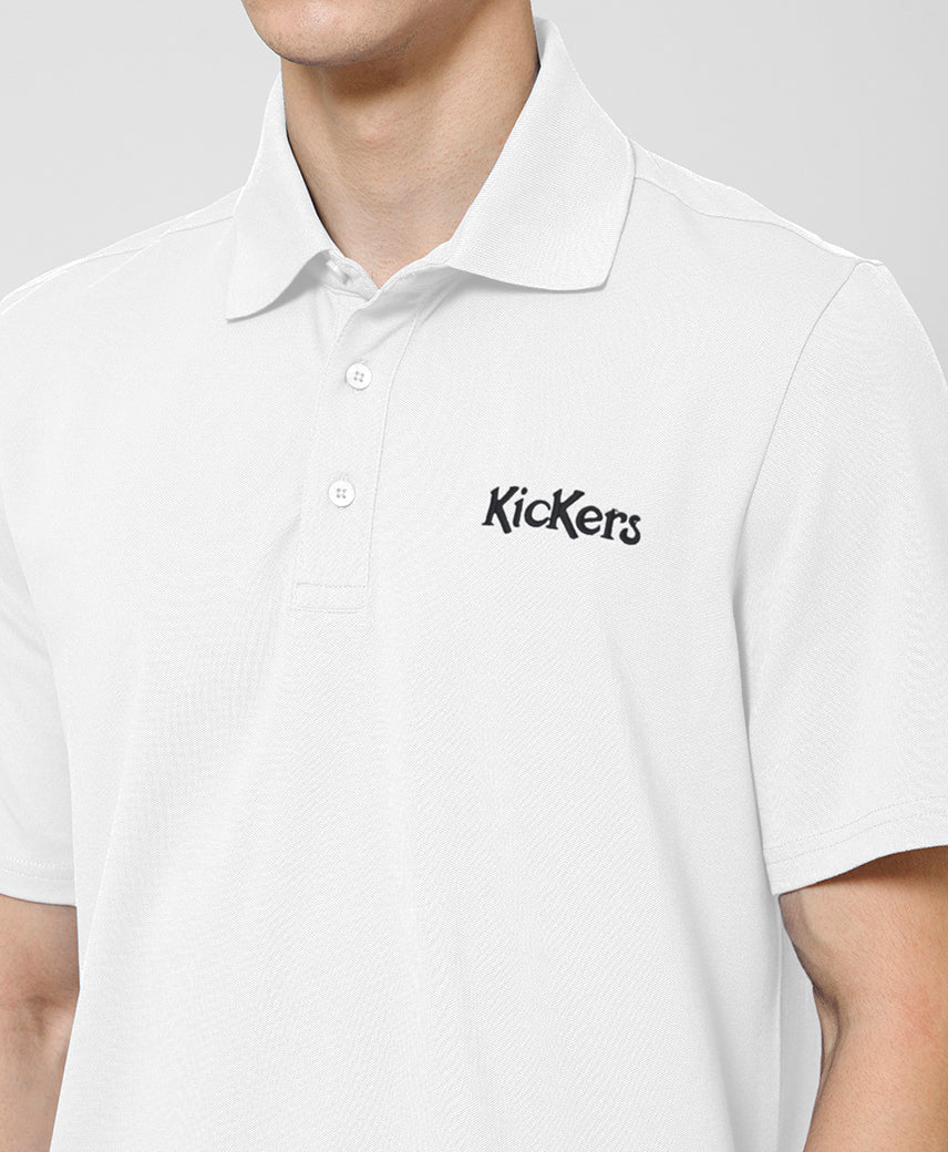 Kickers Men White Polo T-Shirt