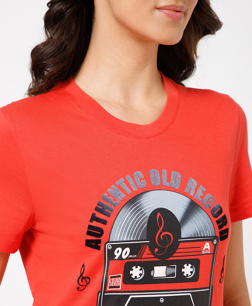 Kickers Women Red T-Shirts