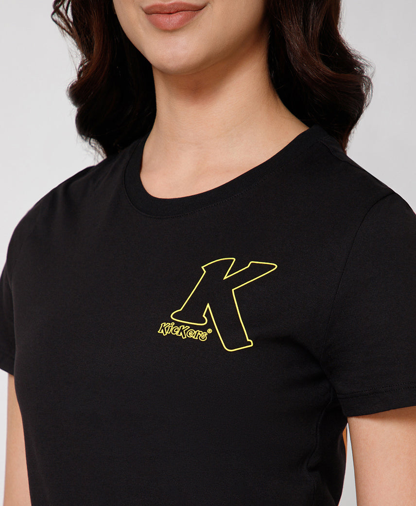Kickers Women Black T-Shirts