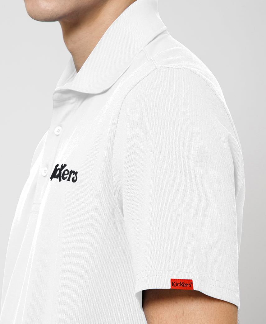 Kickers Men White Polo T-Shirt