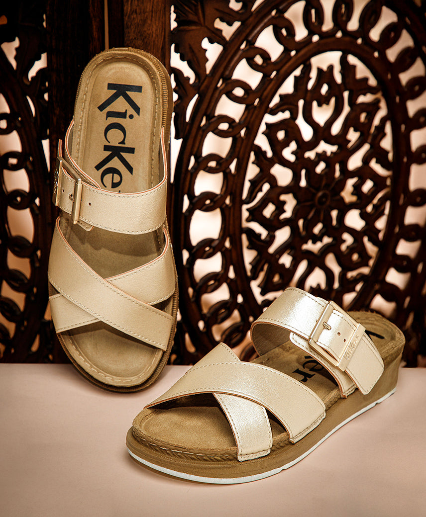 KICK VEGA GOLD WOMEN Platform Sandal
