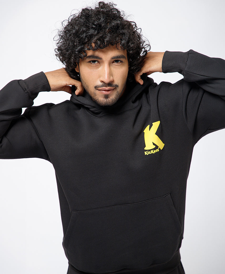 Kickers Men Black Hoddy Sweatshirt