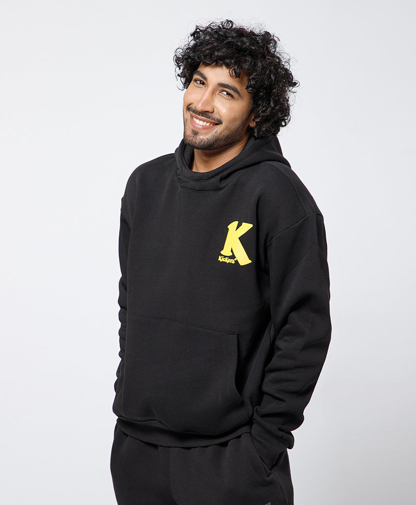 Kickers Men Black Hoddy Sweatshirt
