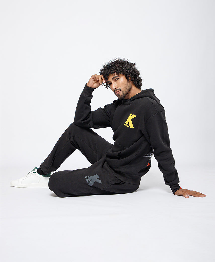 Kickers Men Black Hoddy Sweatshirt
