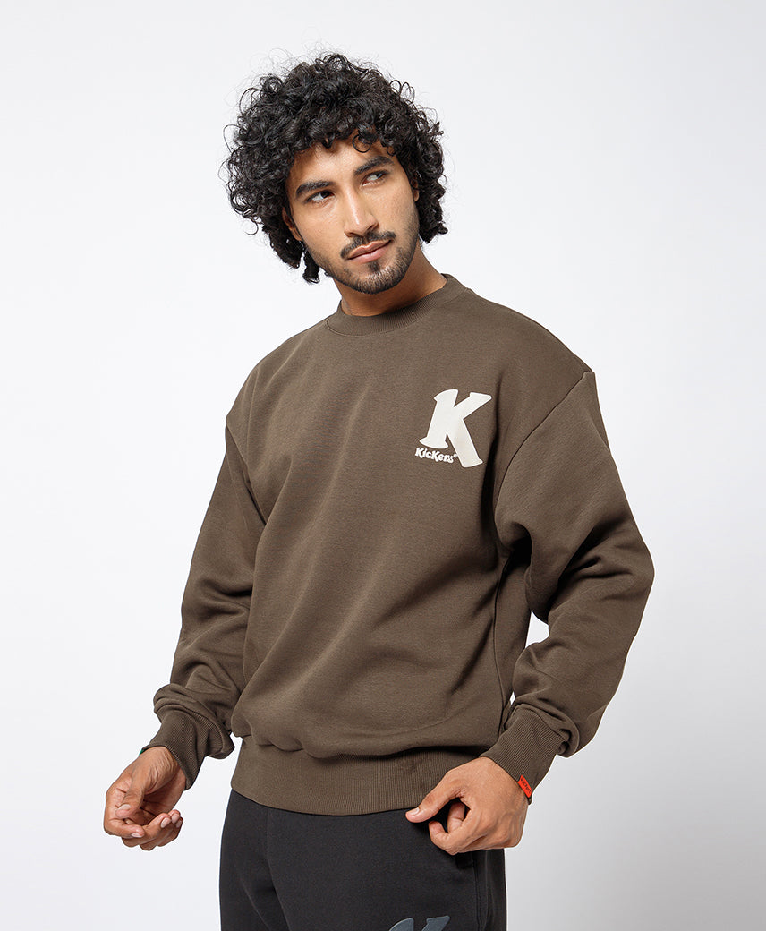 Kickers Men Brown  graphic printed Sweatshirt