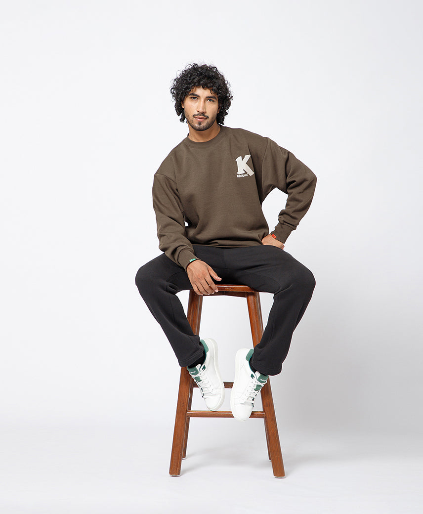 Kickers Men Brown  graphic printed Sweatshirt