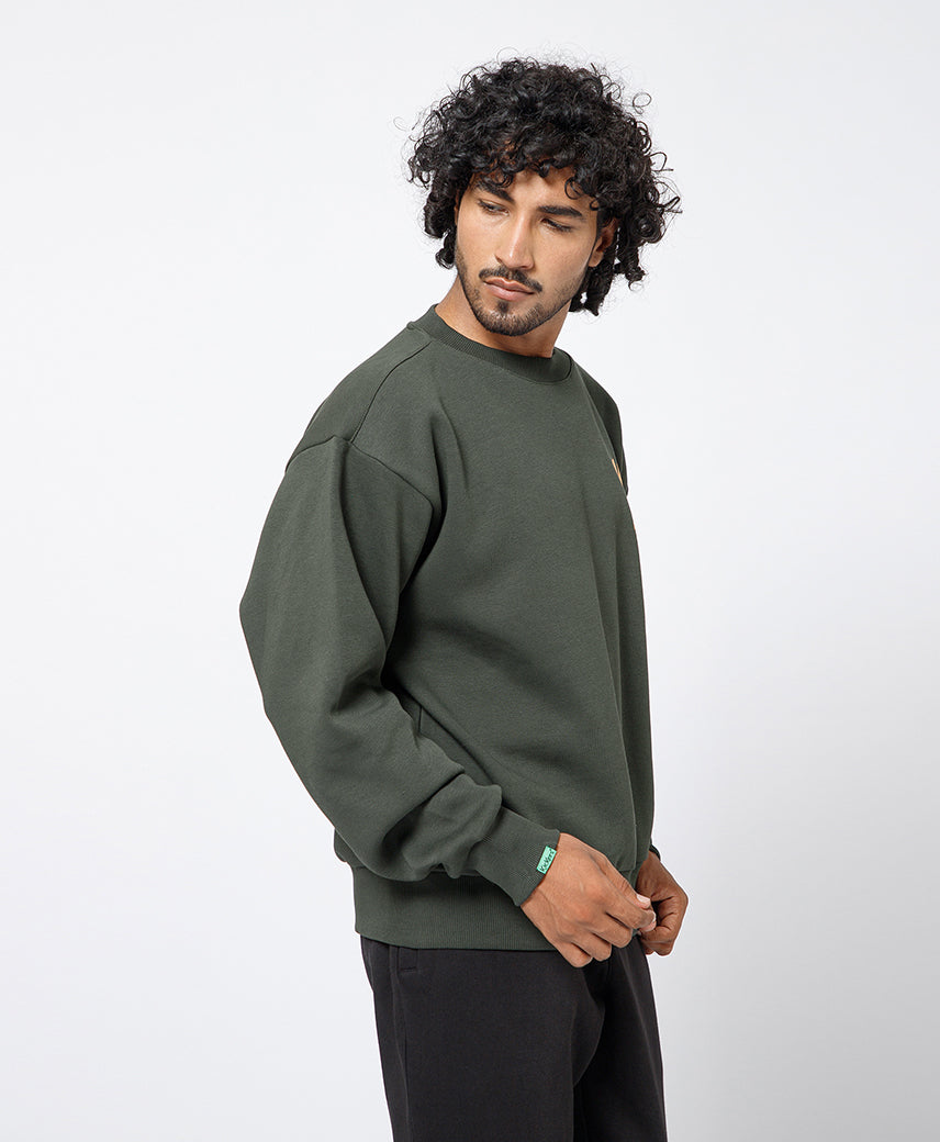 Kickers Men Olive  graphic printed Sweatshirt