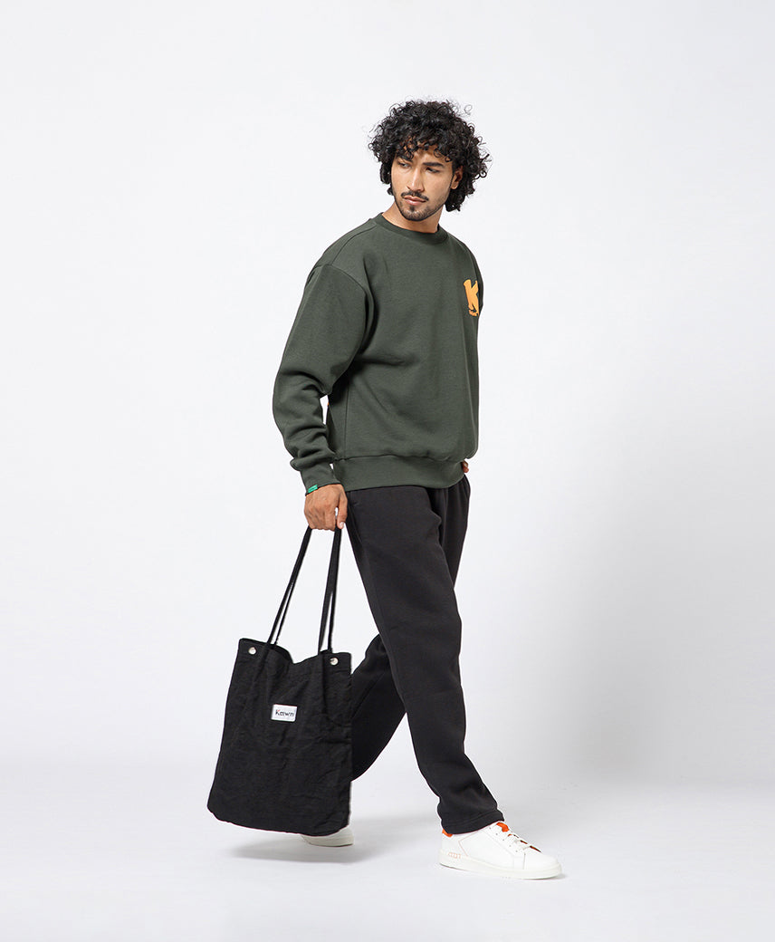 Kickers Men Olive  graphic printed Sweatshirt