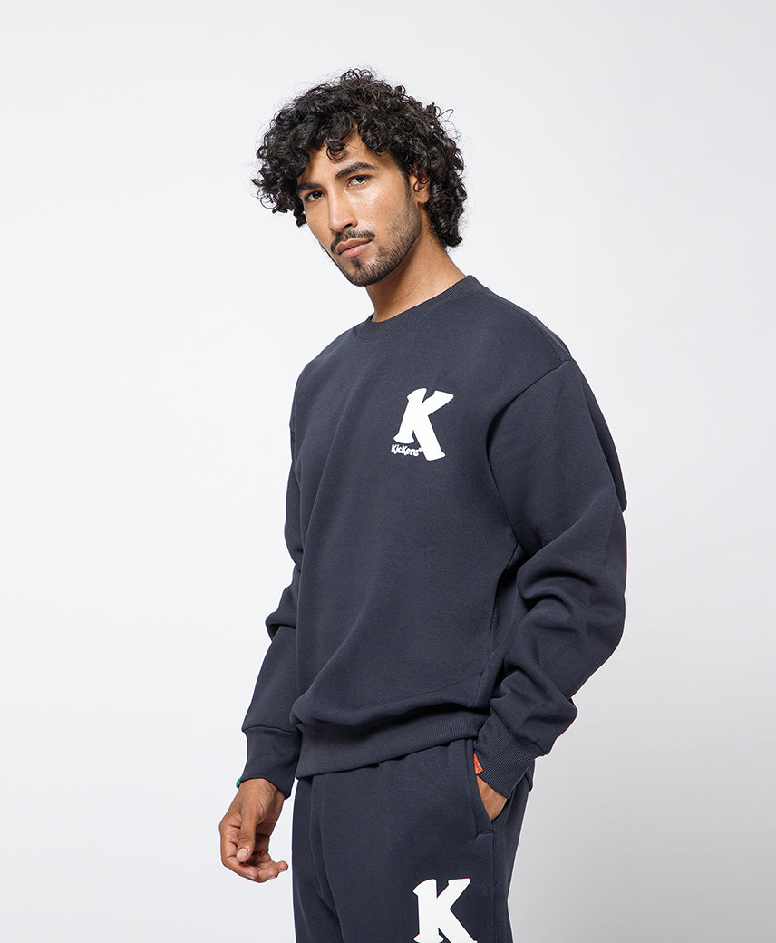 Kickers Men Navy  graphic printed Sweatshirt