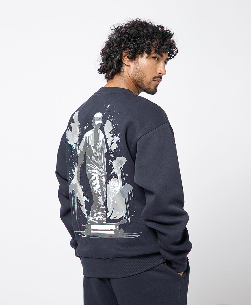 Kickers Men Navy  graphic printed Sweatshirt