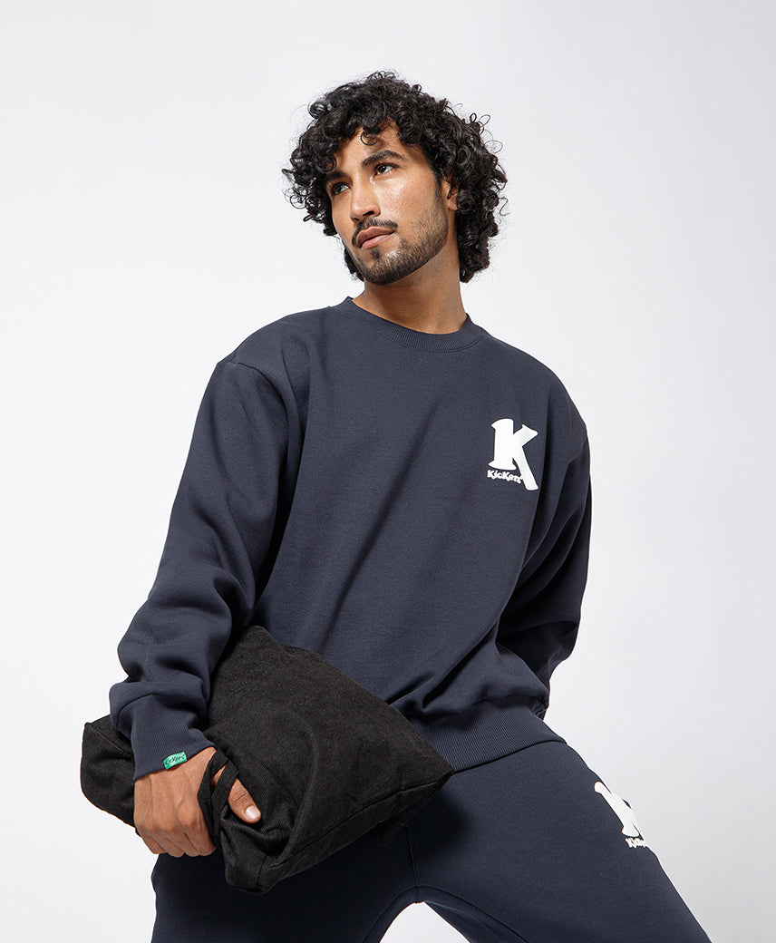 Kickers Men Navy  graphic printed Sweatshirt