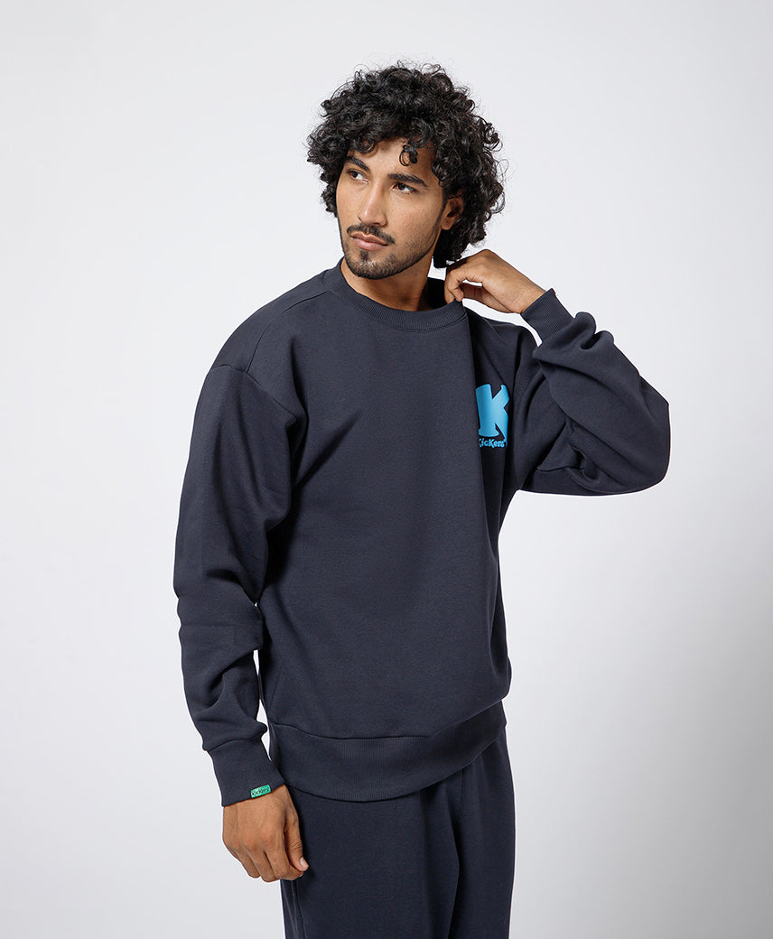 Kickers Men Navy  graphic printed Sweatshirt