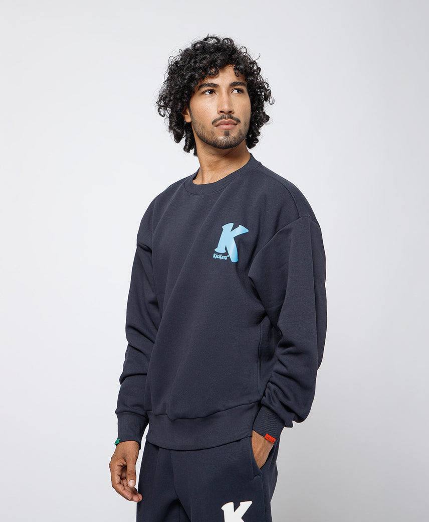 Kickers Men Navy  graphic printed Sweatshirt