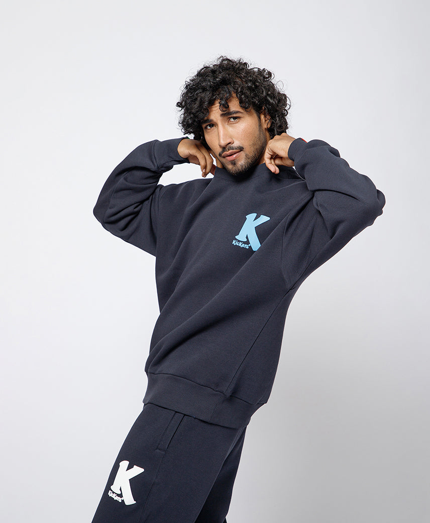 Kickers Men Navy  graphic printed Sweatshirt
