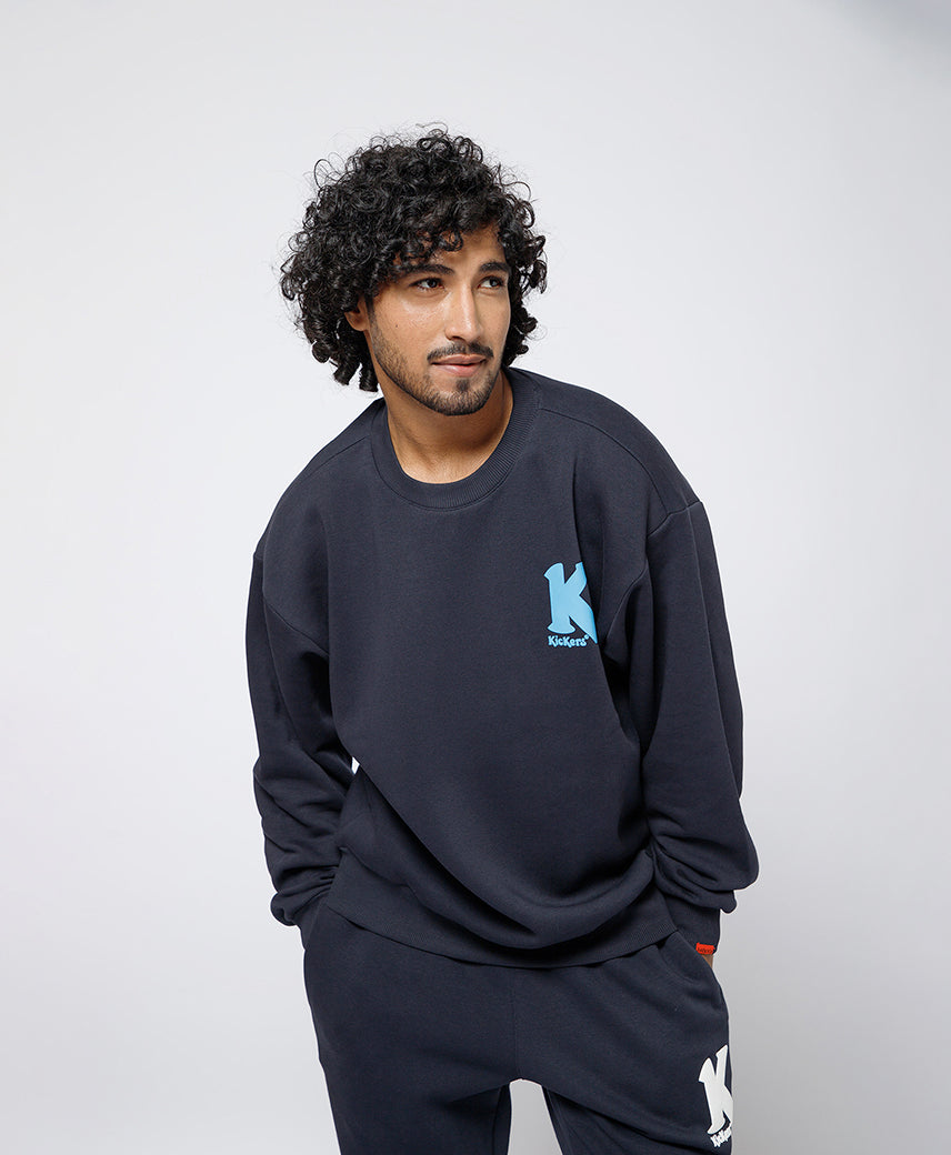 Kickers Men Navy  graphic printed Sweatshirt