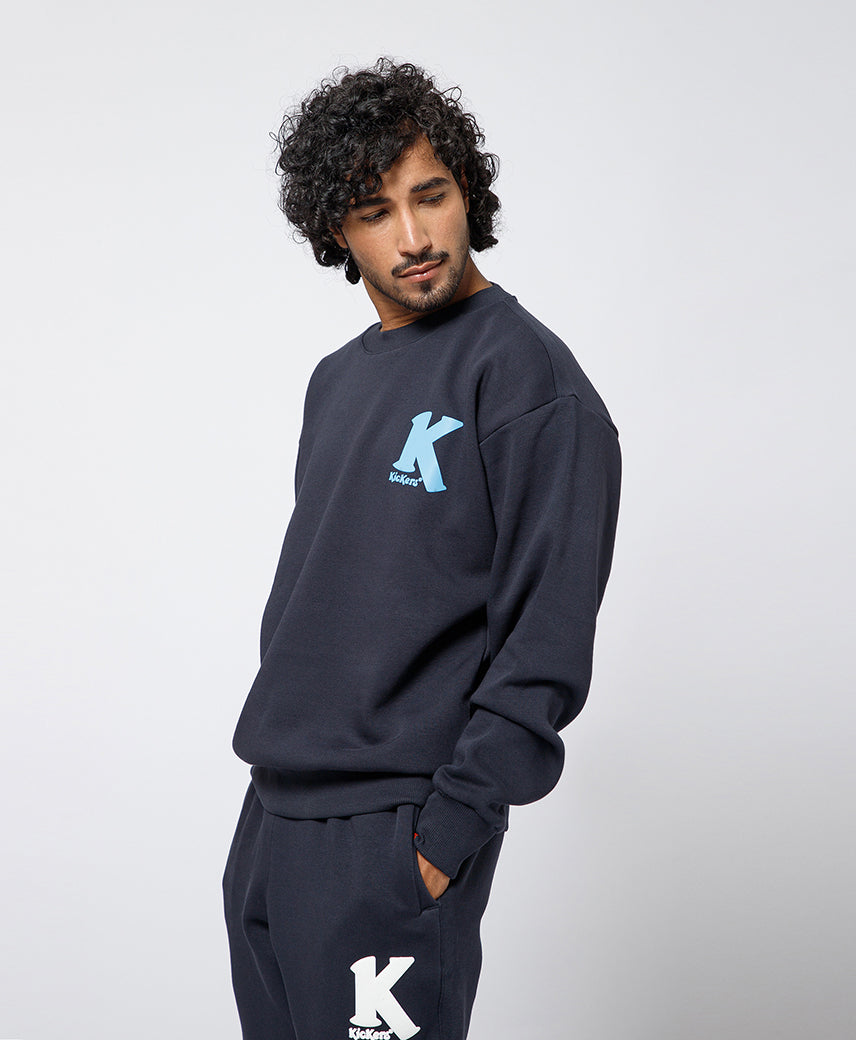 Kickers Men Navy Full Sleeve Sweatshirt