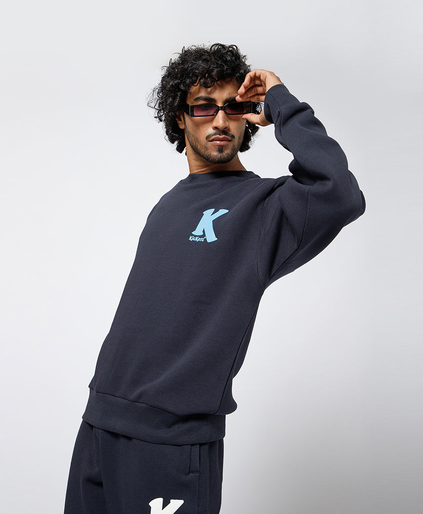 Kickers Men Navy Full Sleeve Sweatshirt