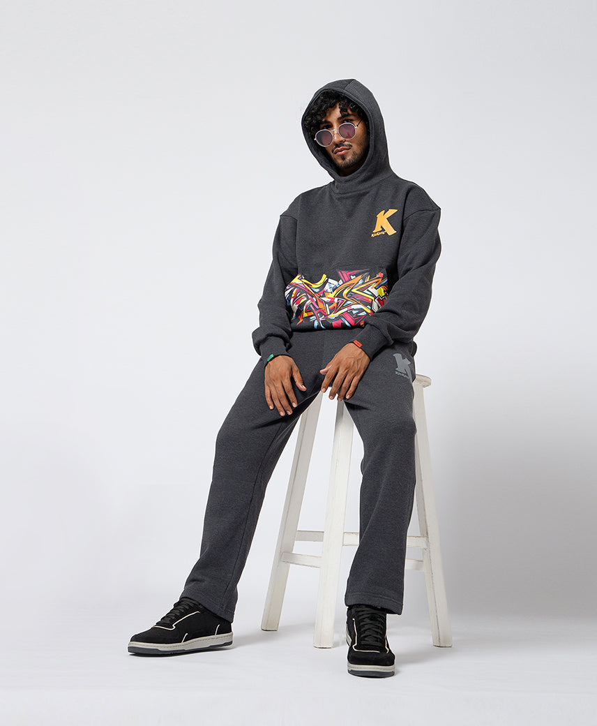 Kickers Men Dark Grey Hoddy Sweatshirt