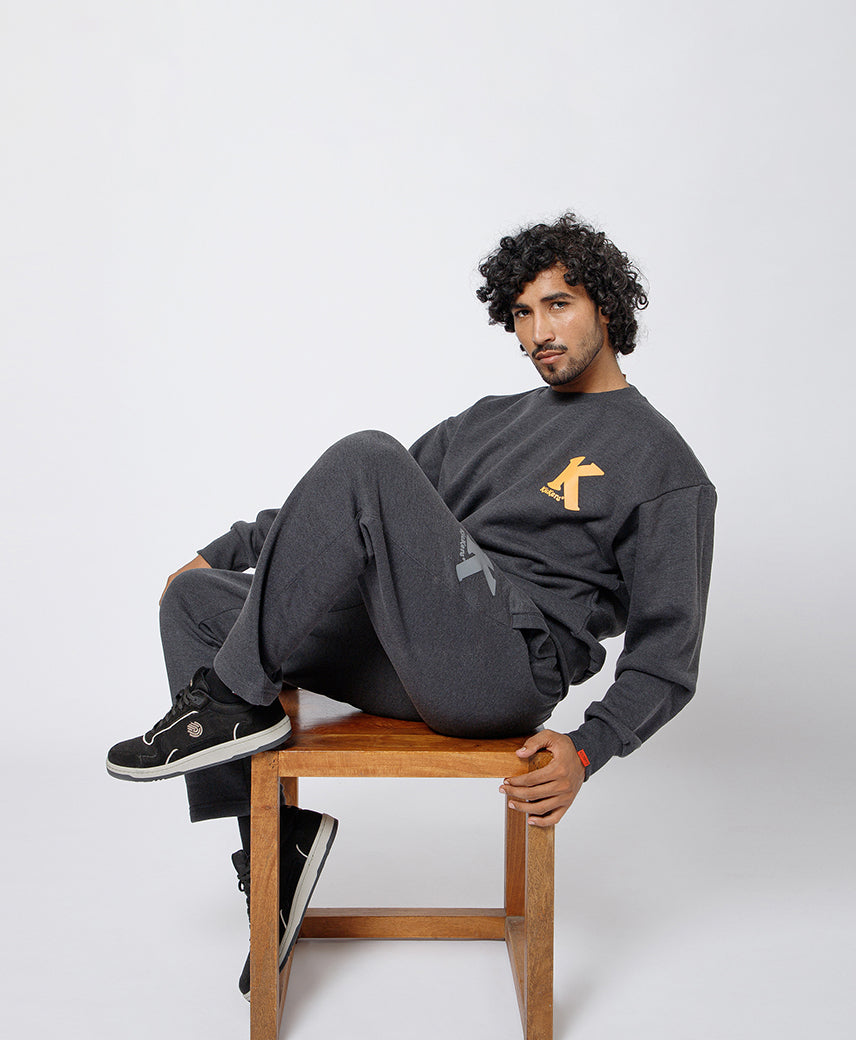 Kickers Men Dark Grey  graphic printed Sweatshirt